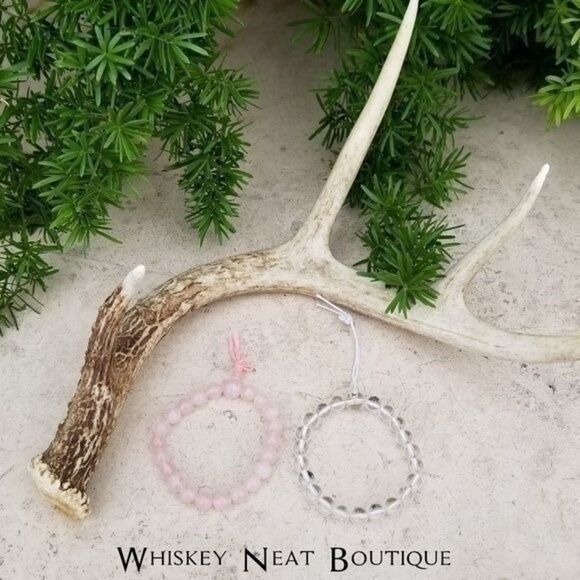 Pink & Clear Beaded Stretch Bracelets - Picture 2 of 4